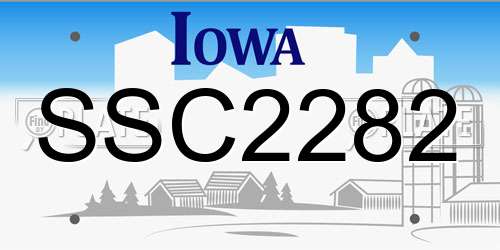 SSC2282 Iowa License Plate