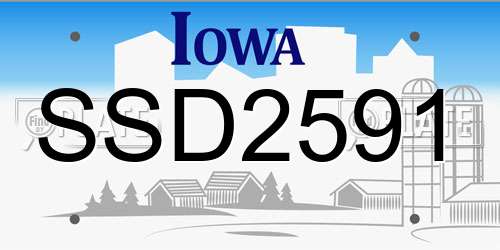 SSD2591 Iowa License Plate