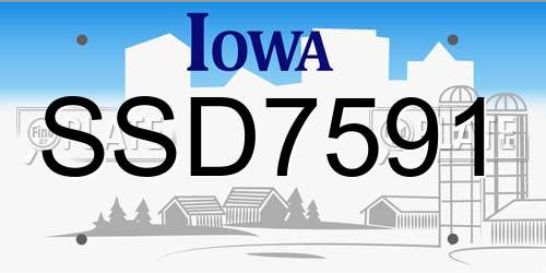 SSD7591 Iowa License Plate