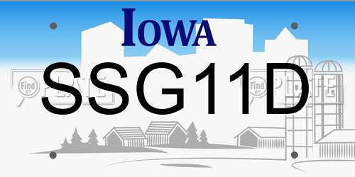 SSG11D Iowa License Plate