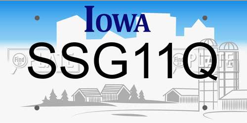 SSG11Q Iowa License Plate