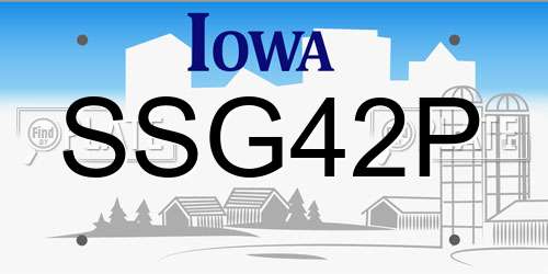 SSG42P Iowa License Plate