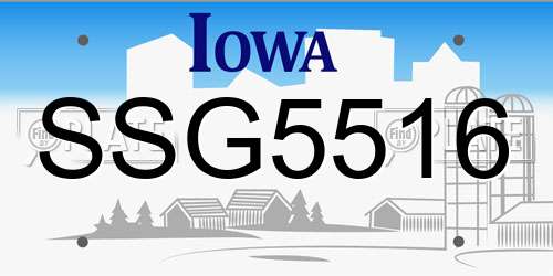 SSG5516 Iowa License Plate