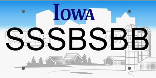 SSSBSBB Iowa License Plate