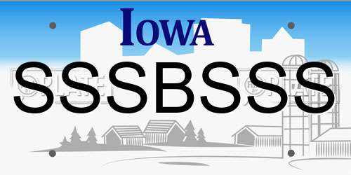 SSSBSSS Iowa License Plate
