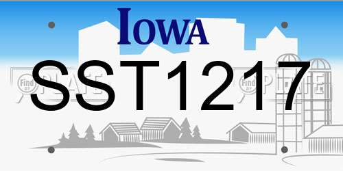 SST1217 Iowa License Plate