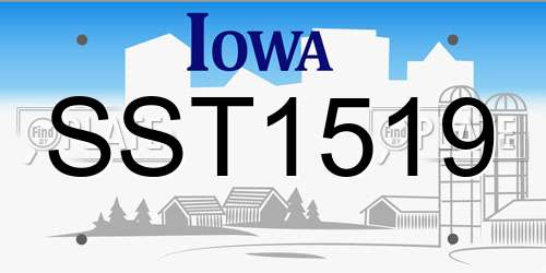 SST1519 Iowa License Plate