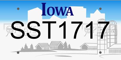 SST1717 Iowa License Plate