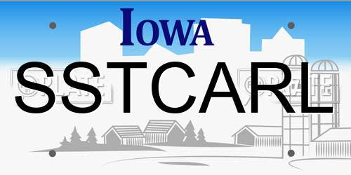 SSTCARL Iowa License Plate
