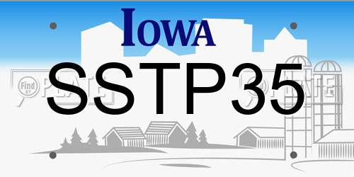 SSTP35 Iowa License Plate
