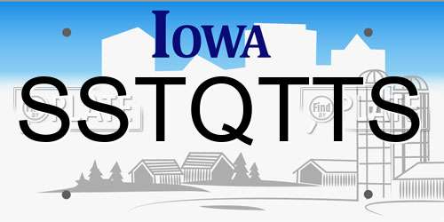 SSTQTTS Iowa License Plate