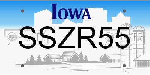 SSZR55 Iowa License Plate