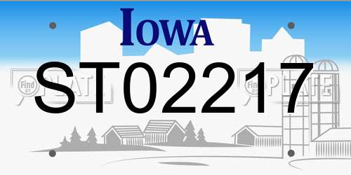 ST02217 Iowa License Plate