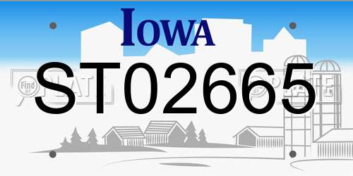 ST02665 Iowa License Plate