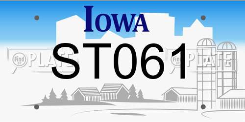 ST061 Iowa License Plate