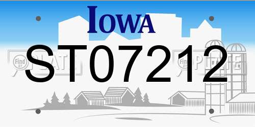 ST07212 Iowa License Plate