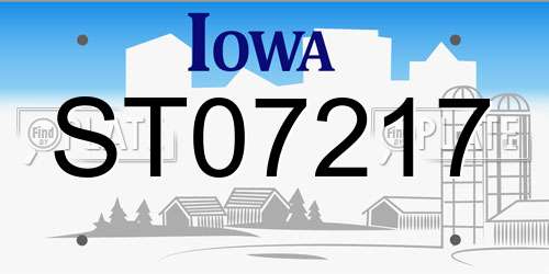 ST07217 Iowa License Plate