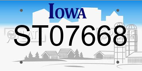 ST07668 Iowa License Plate