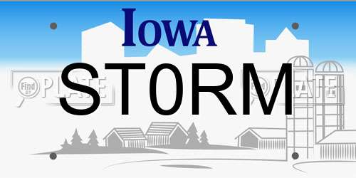 ST0RM Iowa License Plate
