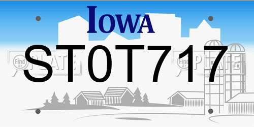 ST0T717 Iowa License Plate