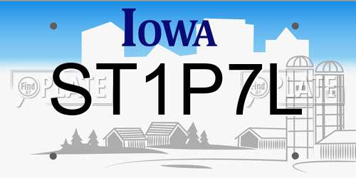 ST1P7L Iowa License Plate