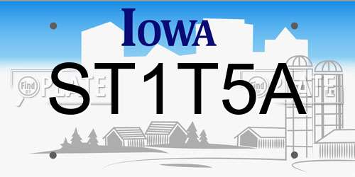 ST1T5A Iowa License Plate
