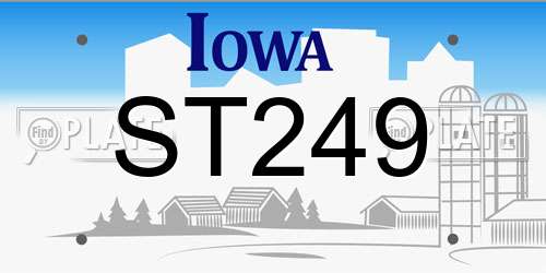 ST249 Iowa License Plate