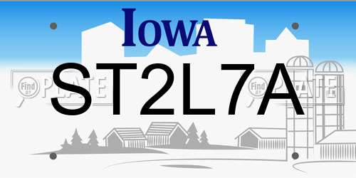 ST2L7A Iowa License Plate