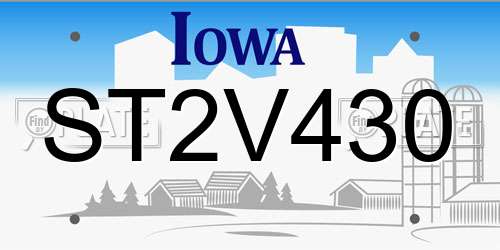 ST2V430 Iowa License Plate