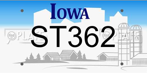 ST362 Iowa License Plate