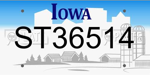 ST36514 Iowa License Plate