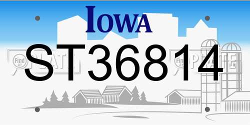 ST36814 Iowa License Plate