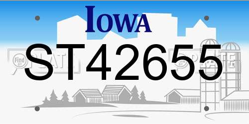 ST42655 Iowa License Plate