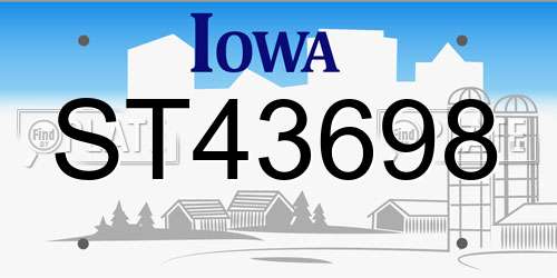 ST43698 Iowa License Plate