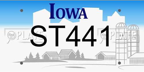 ST441 Iowa License Plate