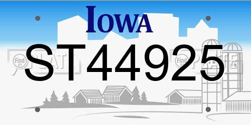 ST44925 Iowa License Plate
