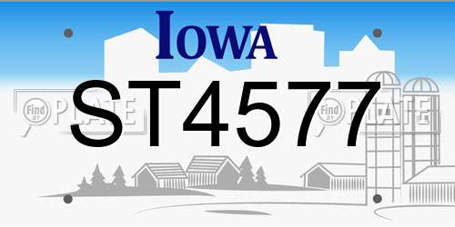 ST4577 Iowa License Plate