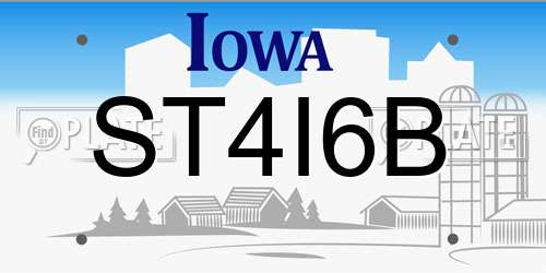 ST4I6B Iowa License Plate