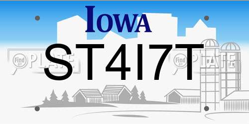ST4I7T Iowa License Plate