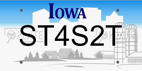 ST4S2T Iowa License Plate