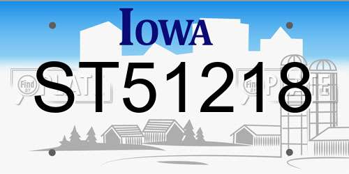ST51218 Iowa License Plate