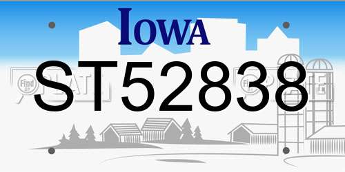 ST52838 Iowa License Plate