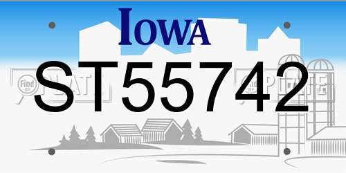 ST55742 Iowa License Plate