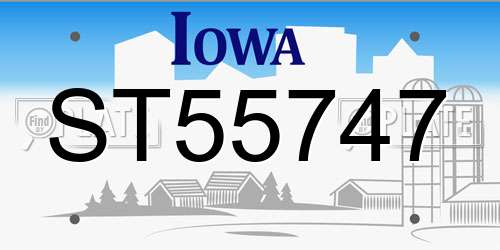 ST55747 Iowa License Plate