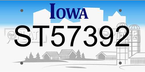 ST57392 Iowa License Plate