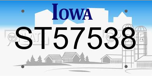 ST57538 Iowa License Plate