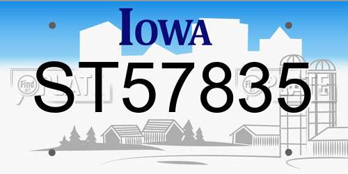 ST57835 Iowa License Plate