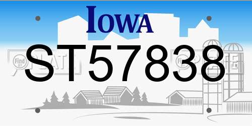 ST57838 Iowa License Plate