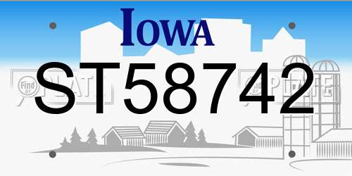 ST58742 Iowa License Plate
