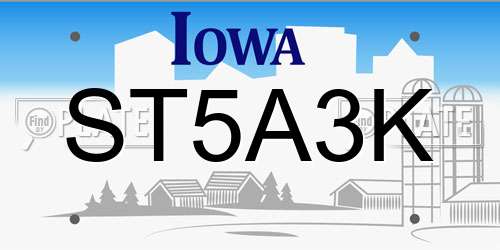 ST5A3K Iowa License Plate